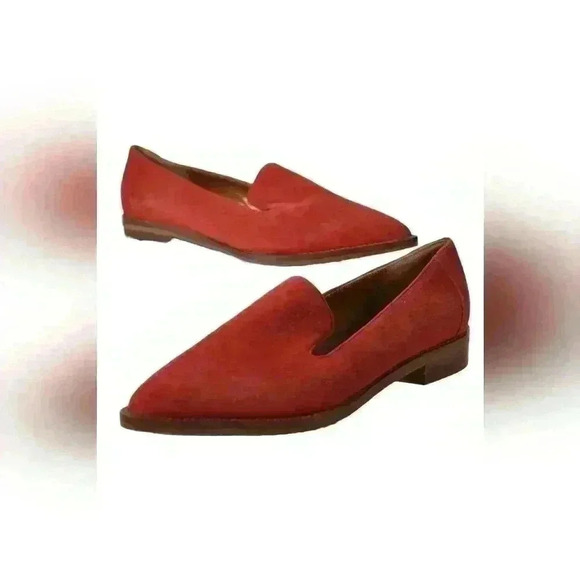 NWOB AQUATALIA Red Chilli Suede Pointed Toe Loafers Flats 37.5EU  7.5US Italy - Picture 1 of 6